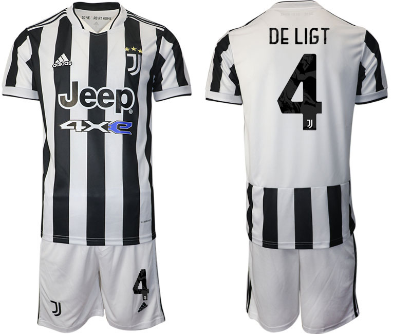 Men 2021-2022 Club Juventus home white #4 Adidas Soccer Jerseys->barcelona jersey->Soccer Club Jersey